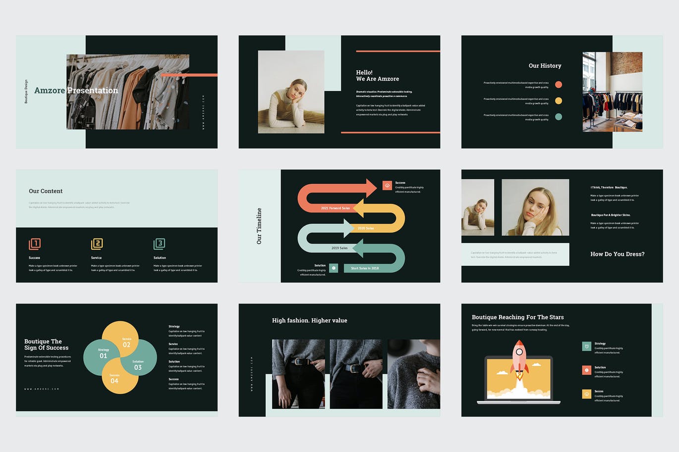 简约清晰时尚好用的多功能powerpoint幻灯片演示模板（pptx）