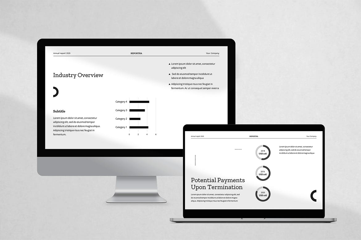 简约清新时尚多用途年度报告大数据powerpoint幻灯片演示模板（pptx）