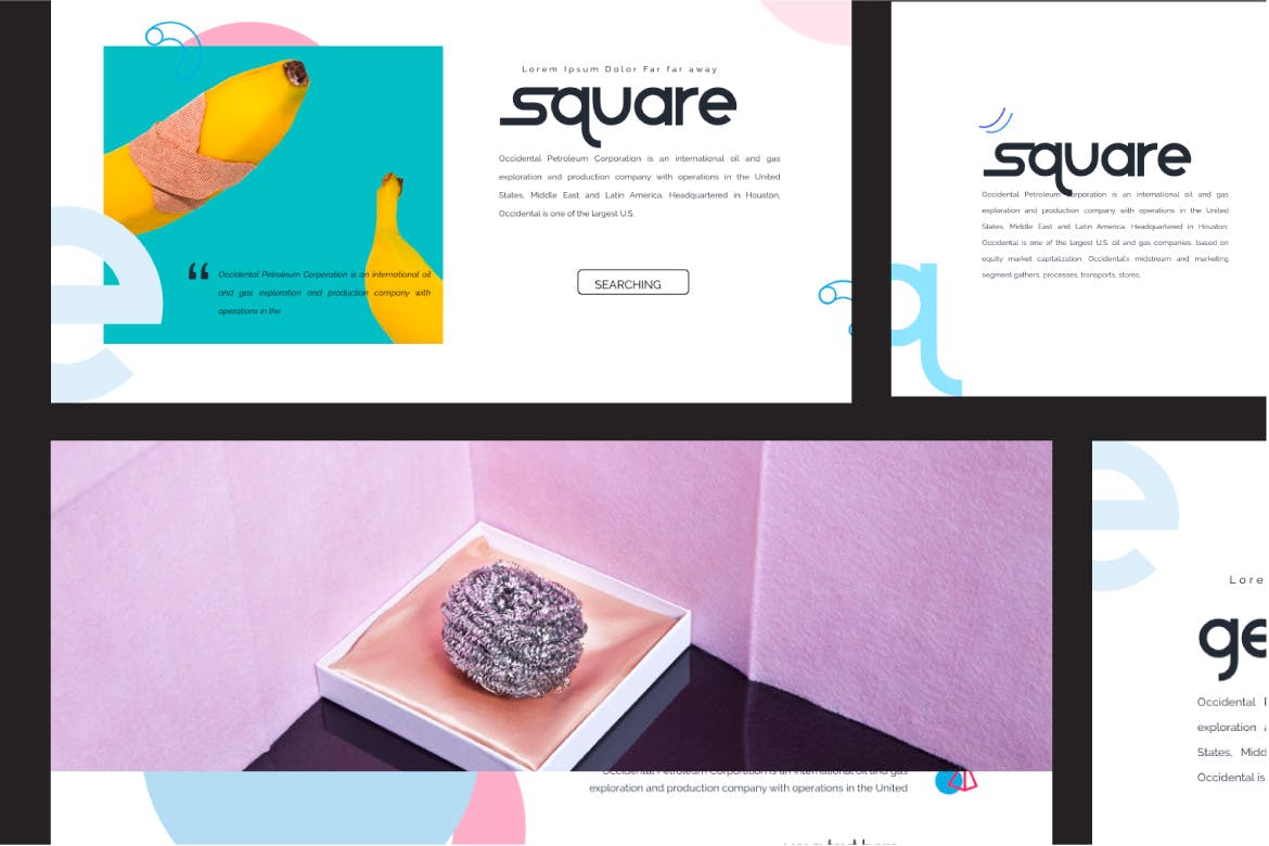 PPT模板 | 现代几何彩色时尚杂志独特优雅设计演示文稿幻灯片PPTX模板