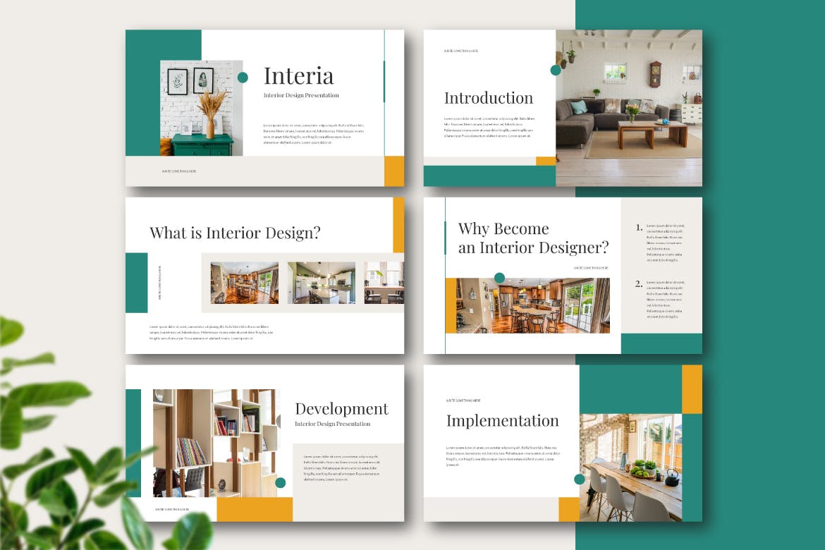 时尚高端简约多用途房地产室内设计powerpoint幻灯片演示模板（pptx）