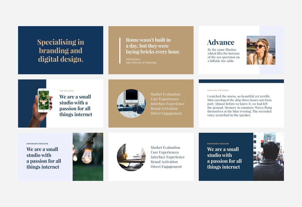 简单时尚的图文大色块PPT模板下载（PPTX）