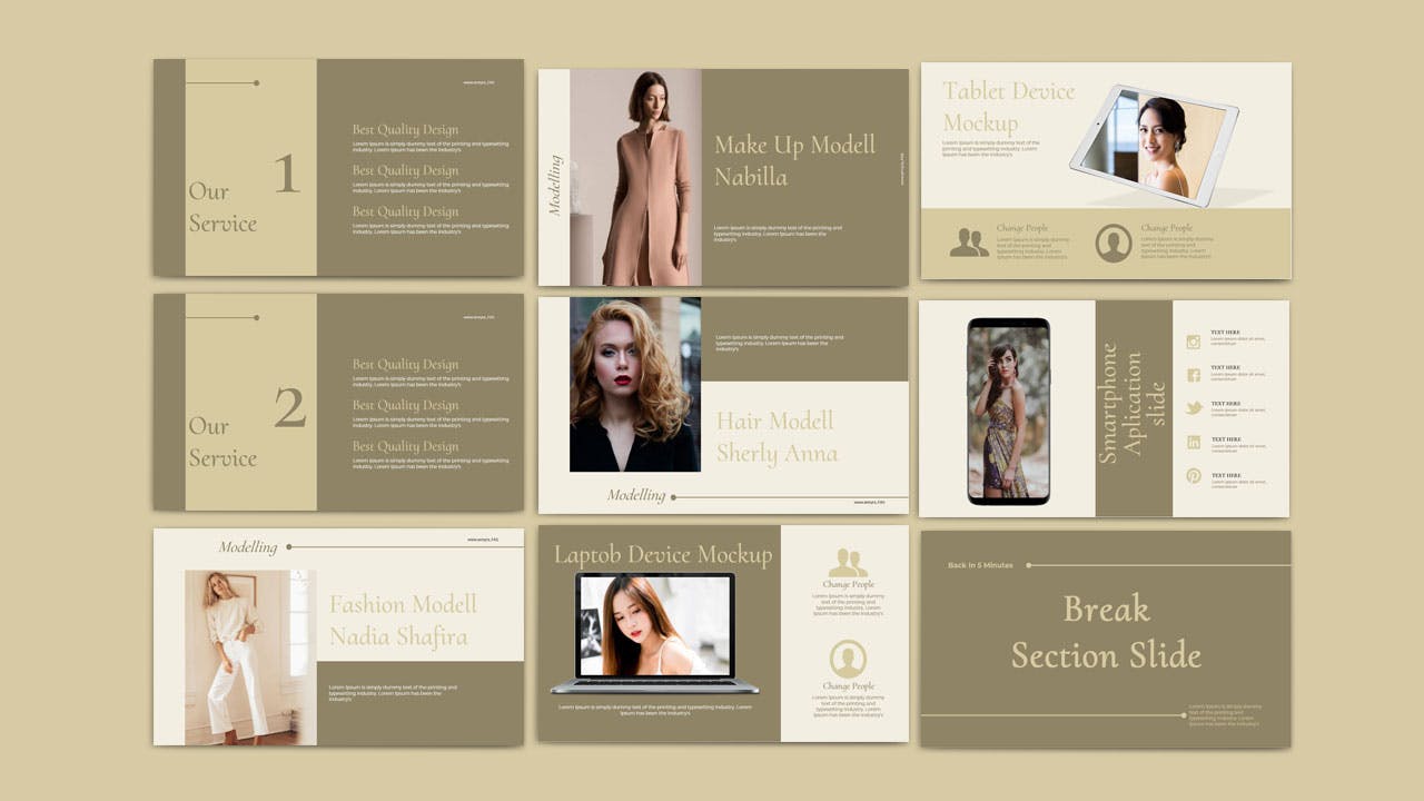 时尚优雅的PPT模板下载（PPTX）