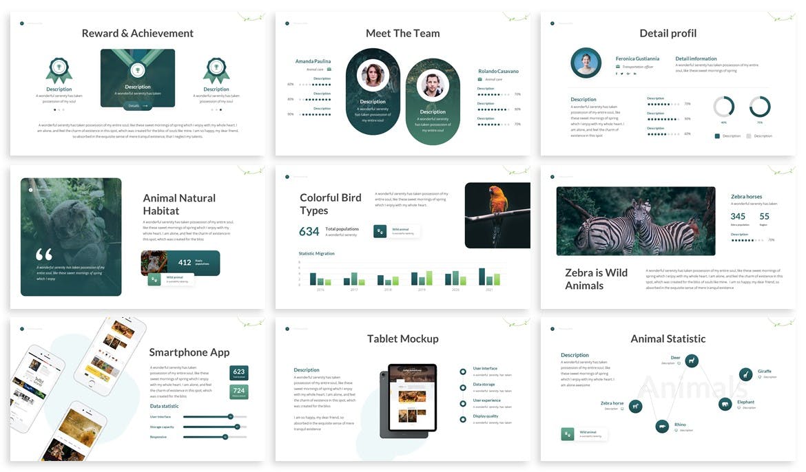 绿色环保自然相关项目的PPT模板（PPTX）