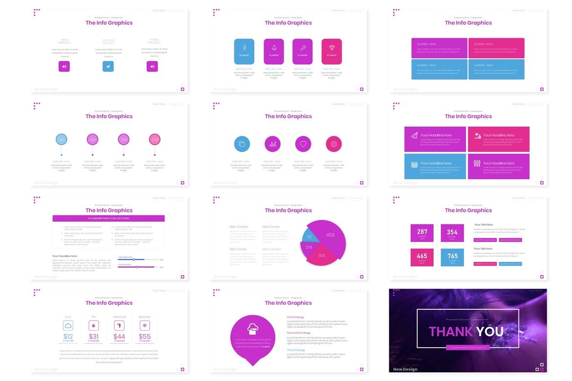 时尚绚丽的紫色配色powerpoint幻灯片演示模板(pptx)