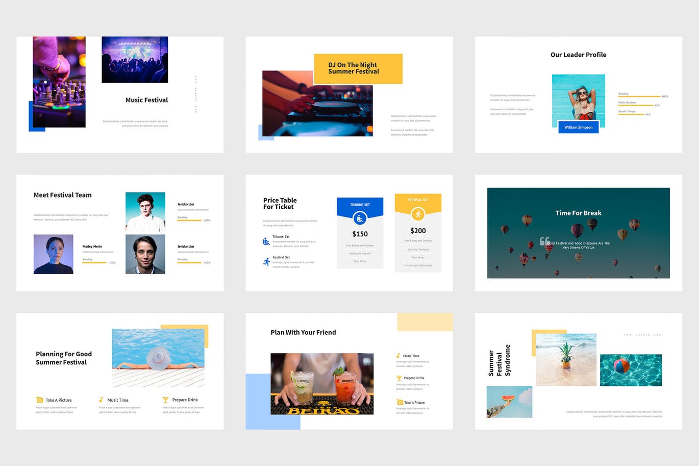 夏季主题的PPT模板下载（PPTX）