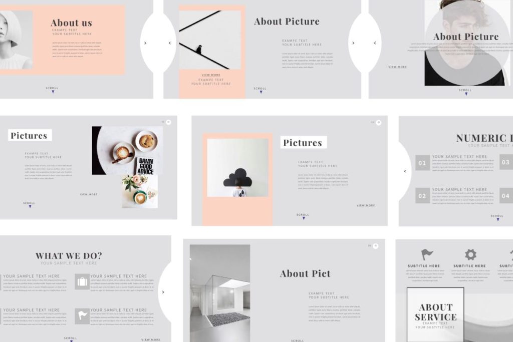 PPT模板 | 时尚独特高级品牌灰现代风格幻灯片PowerPoint创意多用途模板