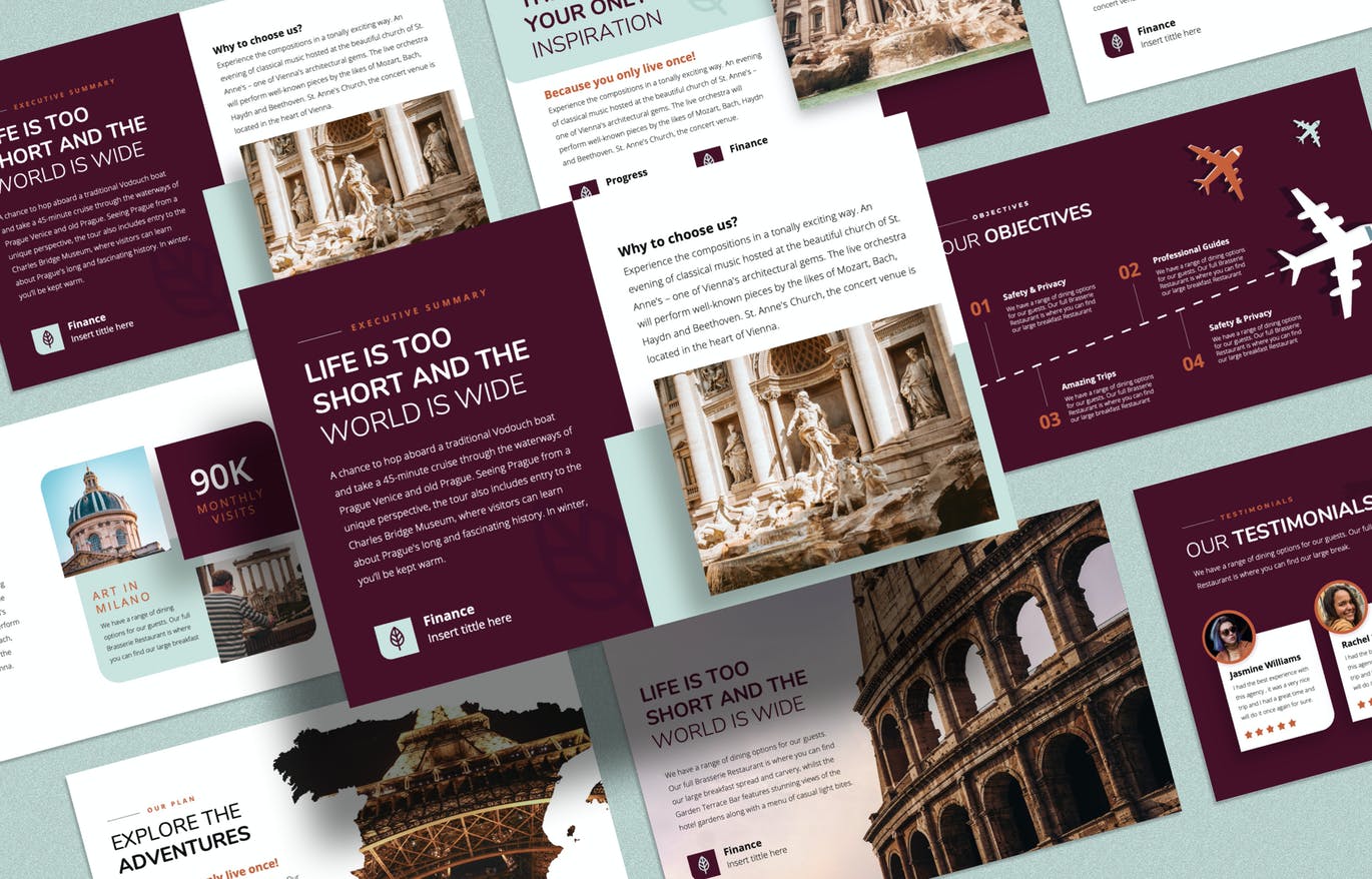 创意旅行排版的PPT模板（PPTX）