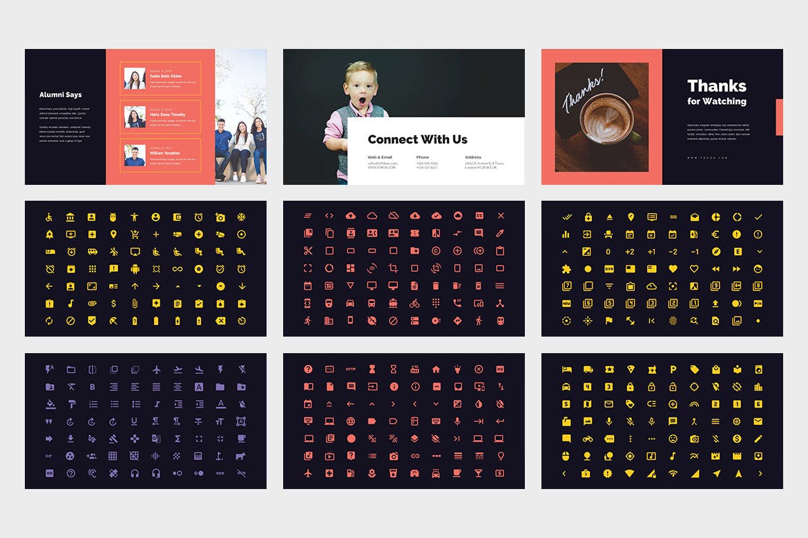 时尚简约清新好用的多用途学校留学机构powerpoint幻灯片演示模板(pptx)