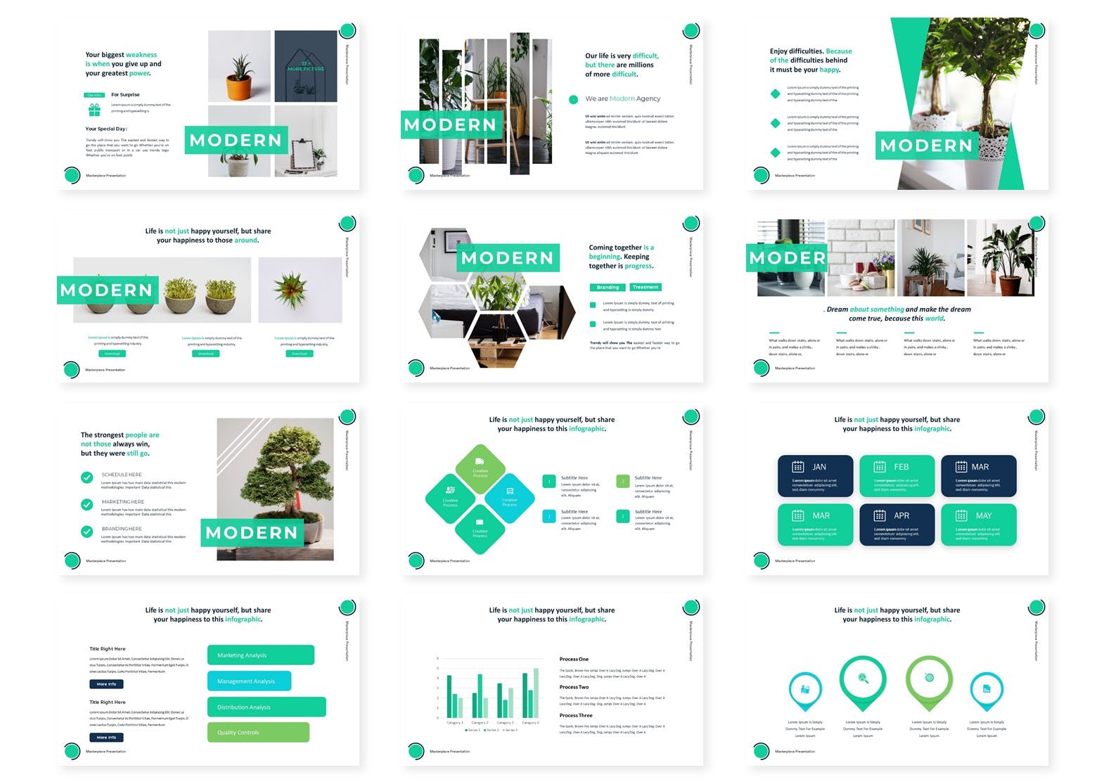 绿色优秀极简主义PPT模板下载（PPTX）