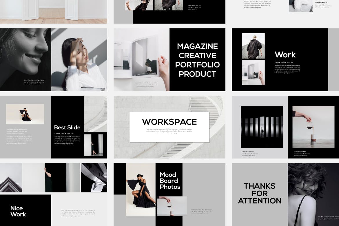 时尚高端优雅简约powerpoint幻灯片演示模板（pptx）