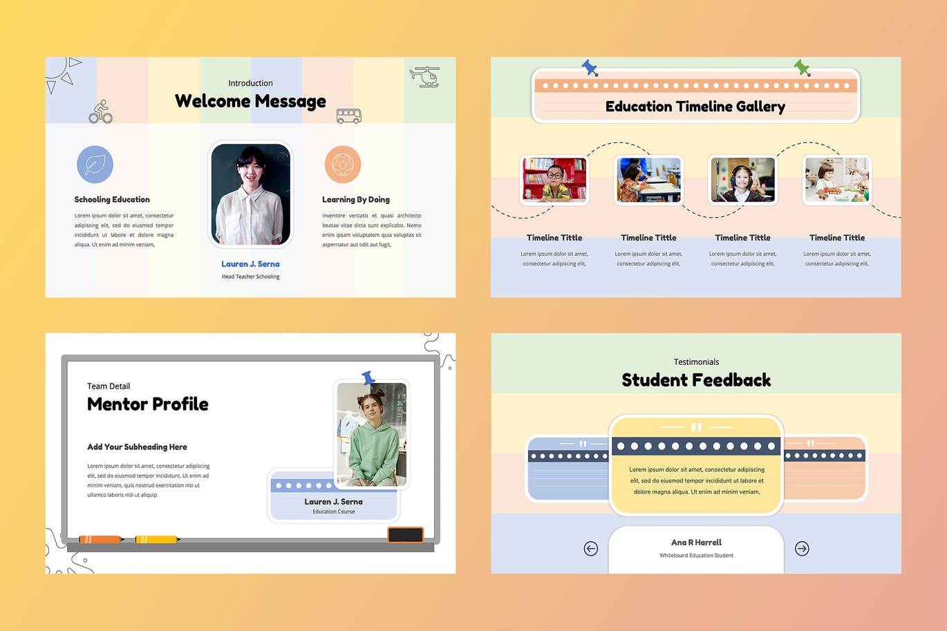 简约时尚清新可爱教育powerpoint幻灯片演示模板（pptx）