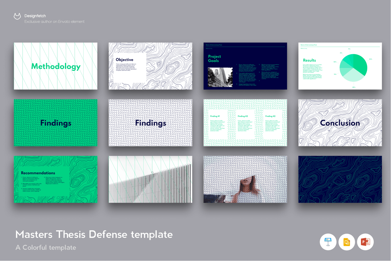 非常适合学术研究的时尚高端专业的高品质powerpoint幻灯片演示模板（pptx）