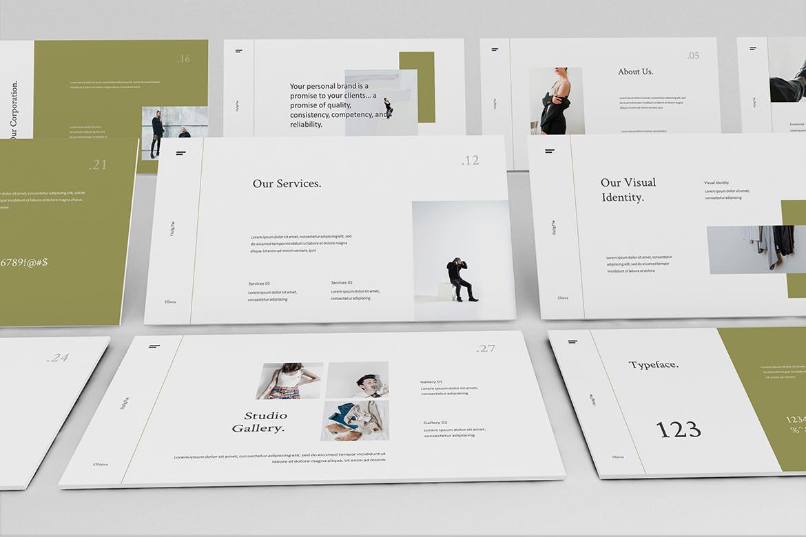 简约优雅时尚多用途品品牌推广指南powerpoint幻灯片演示模板（pptx）