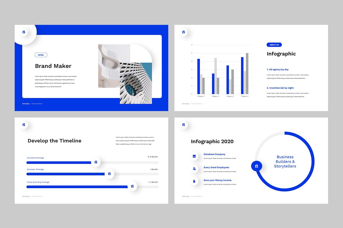 时尚高端简约专业的商业商务powerpoint幻灯片演示模板（pptx）
