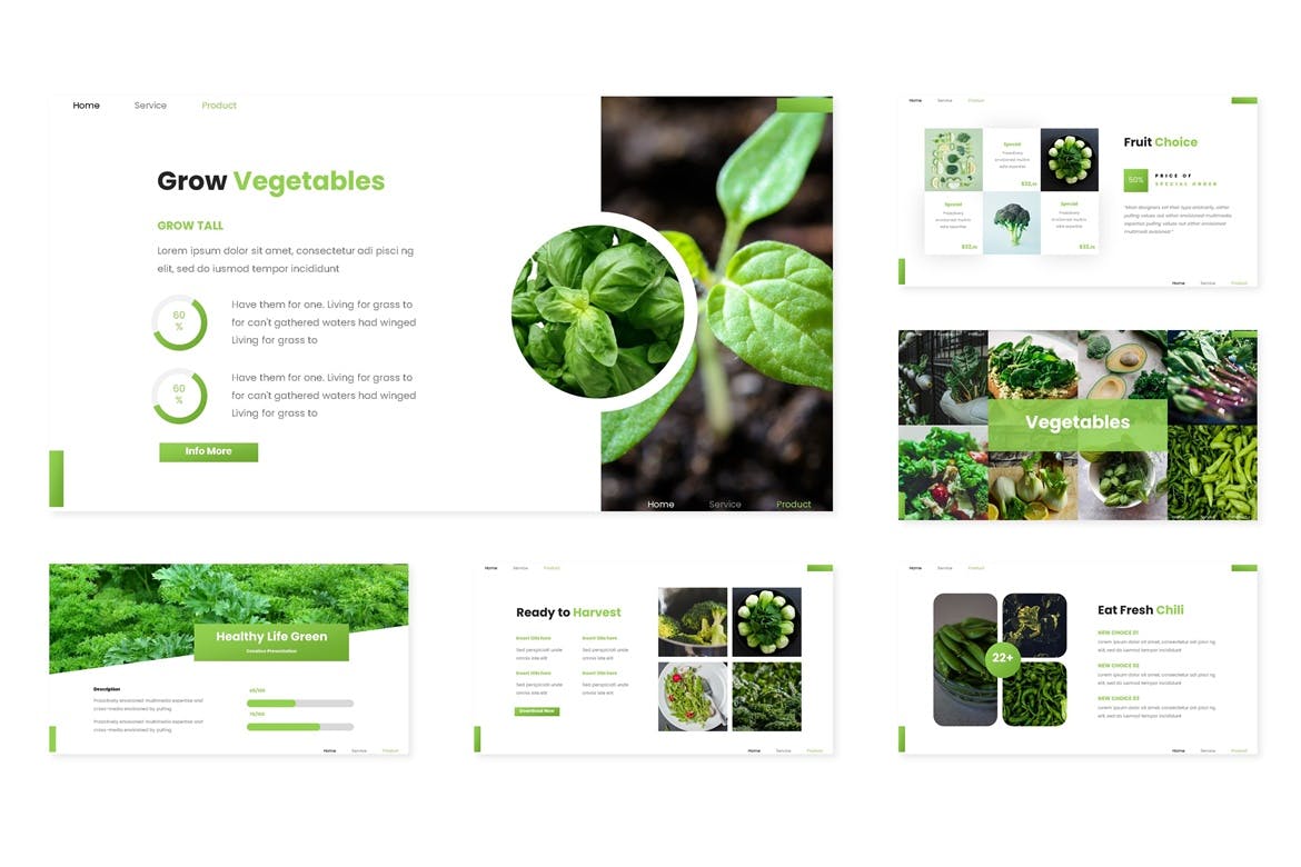 清新绿色风格的商业PPT模板下载（PPTX）