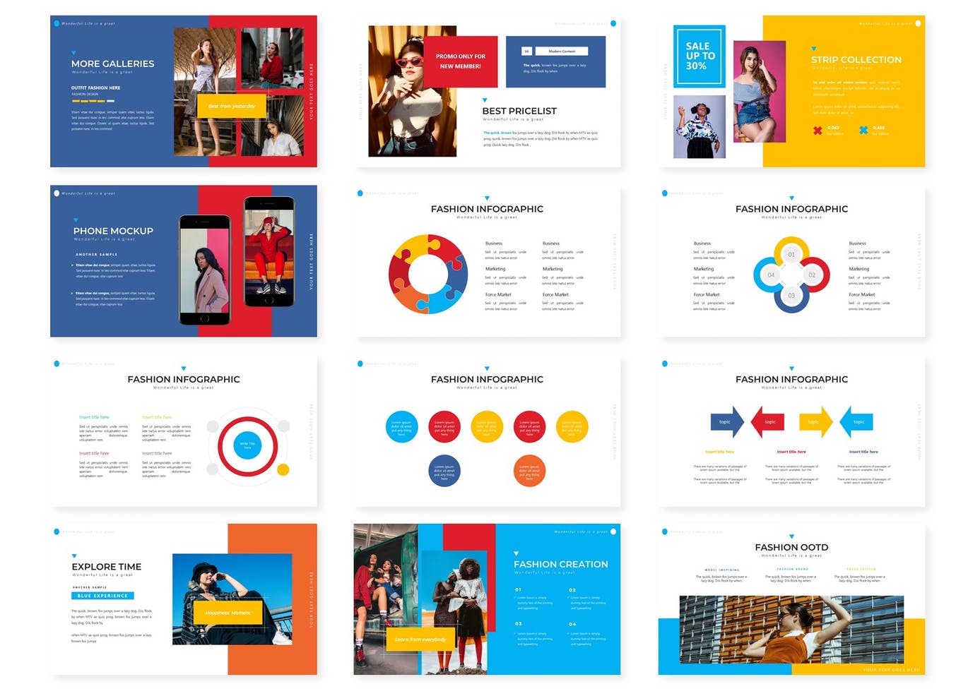 时尚高端绚丽多彩的高品质多用途powerpoint幻灯片演示模板（pptx）