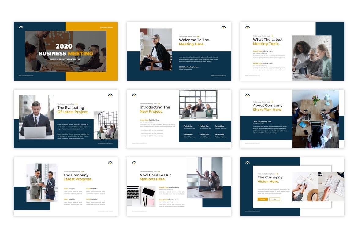 高品质的时尚高端商业商务powerpoint幻灯片演示模板（pptx）