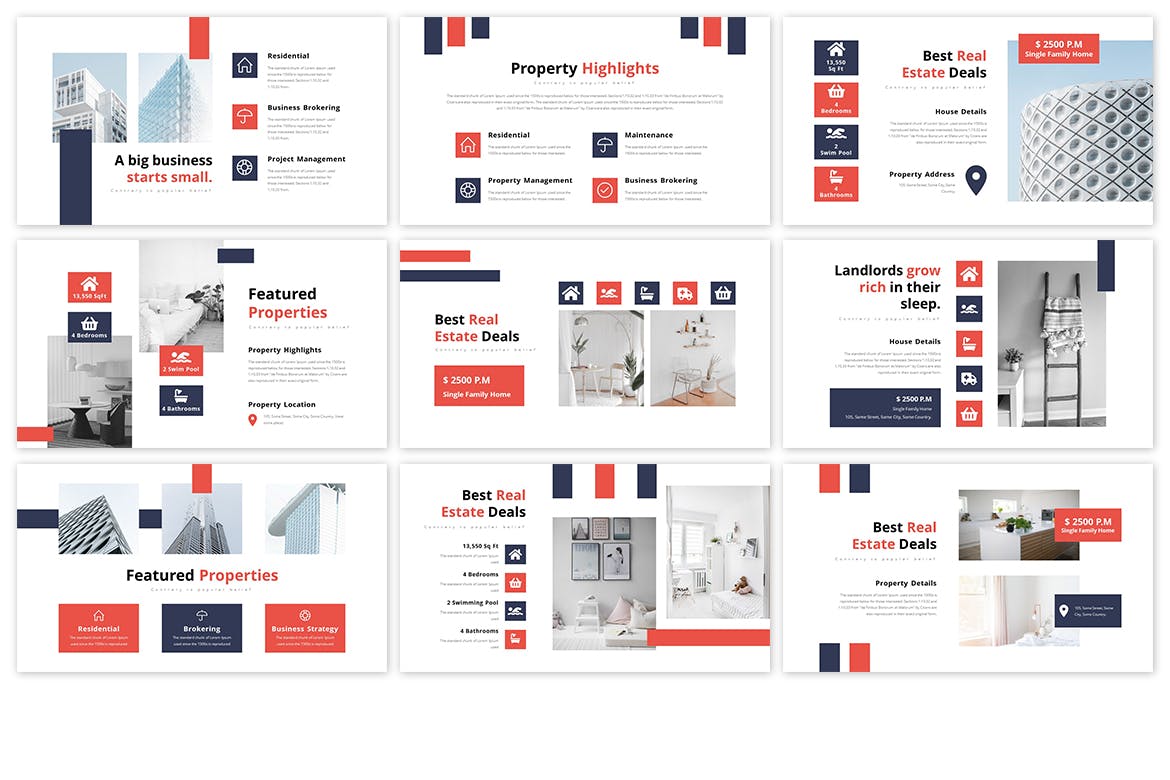 居住环境房屋PPT模板下载（PPTX）