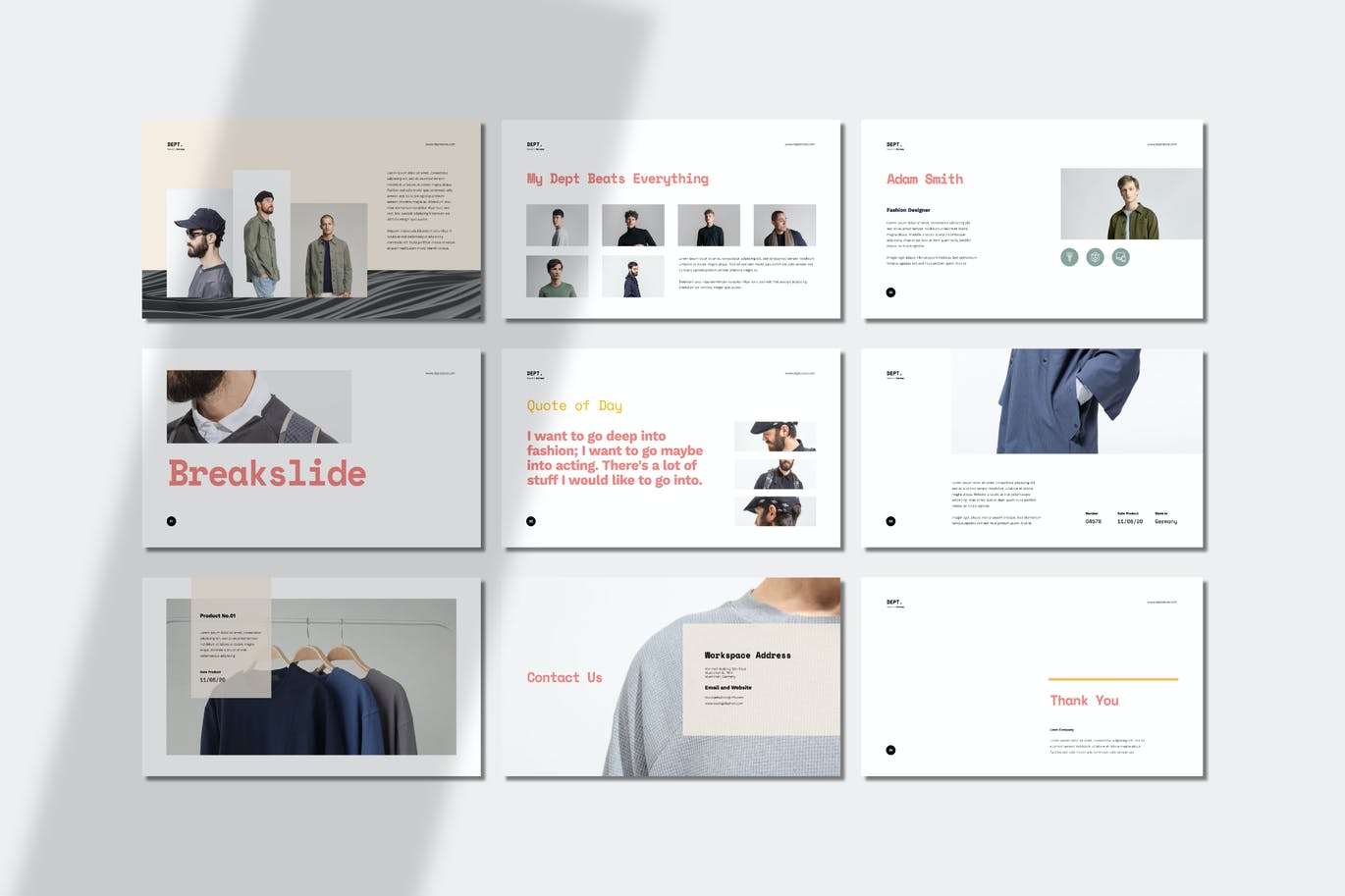 优雅时尚高端清新简约Google Slide谷歌幻灯演示模板(pptx)