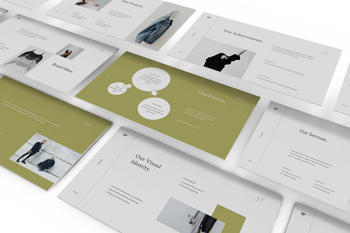 简约优雅时尚多用途品品牌推广指南powerpoint幻灯片演示模板（pptx）