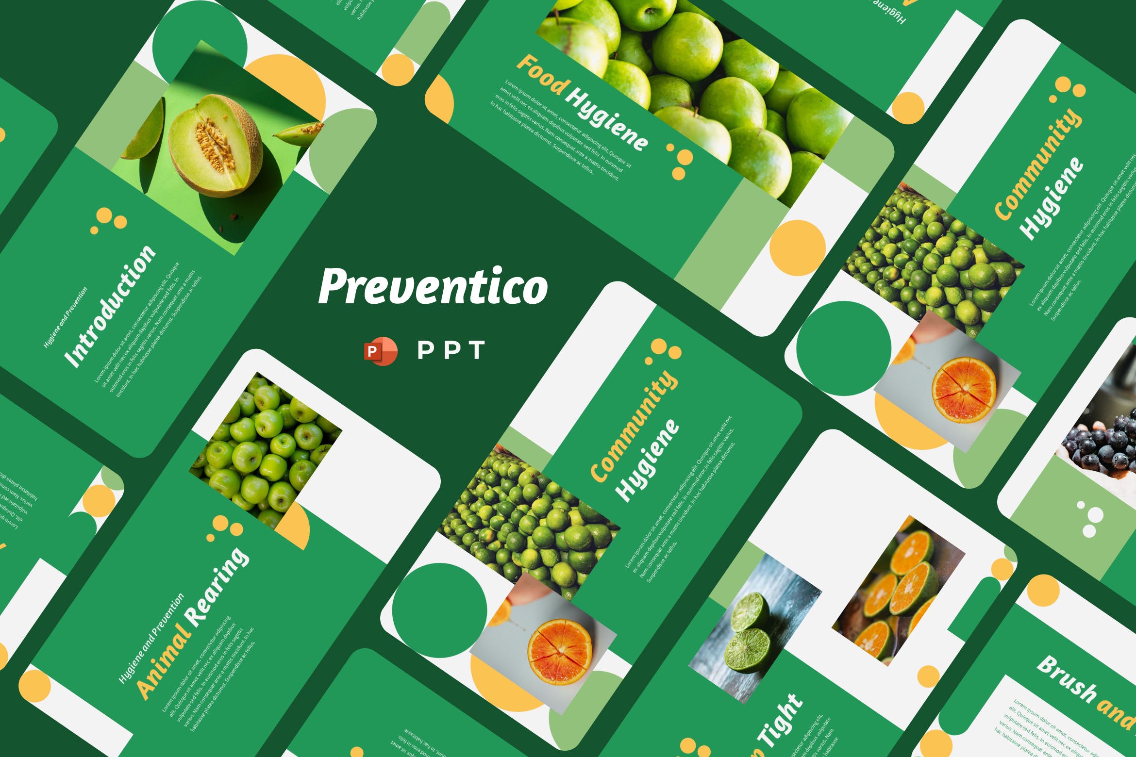 卫生和预防内容的PPT模板下载（PPTX）