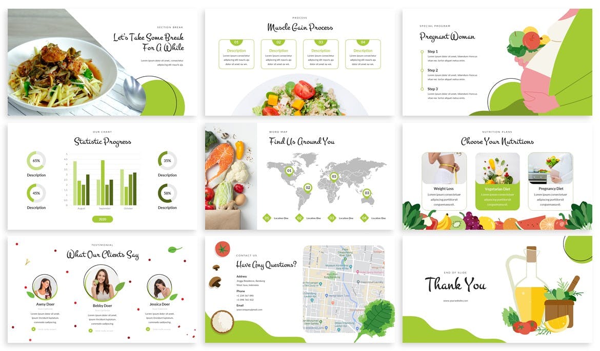 素食介绍相关PPT模板下载（PPTX）