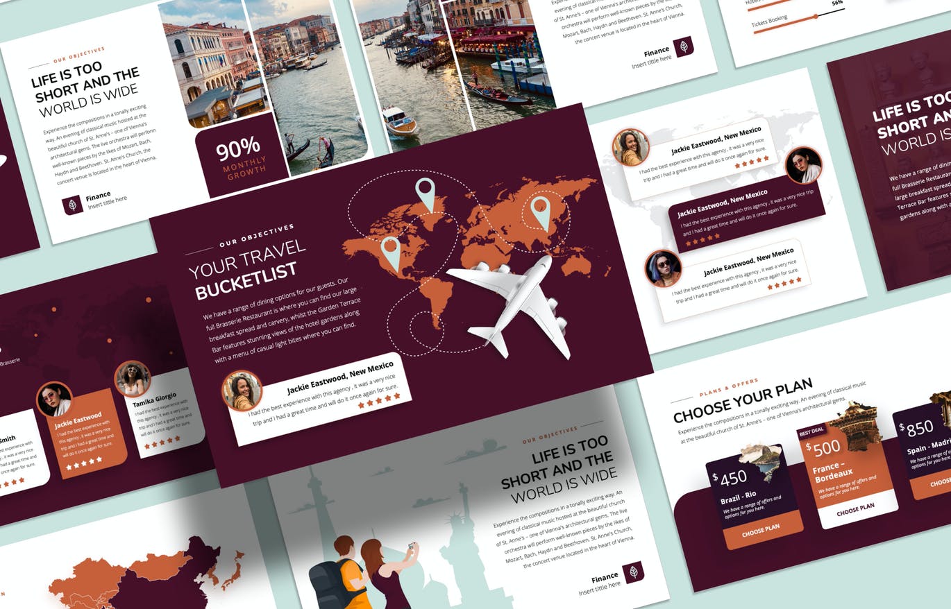 创意旅行排版的PPT模板（PPTX）