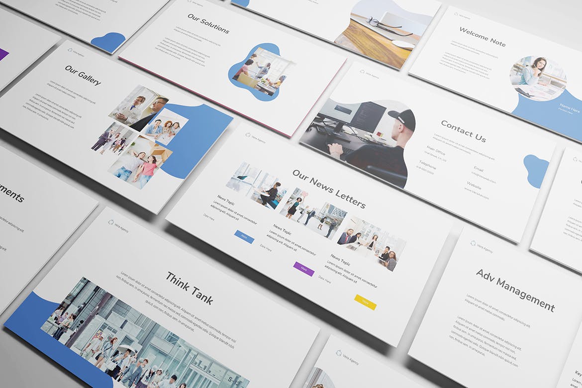 干净简洁的营销公司Powerpoint模板