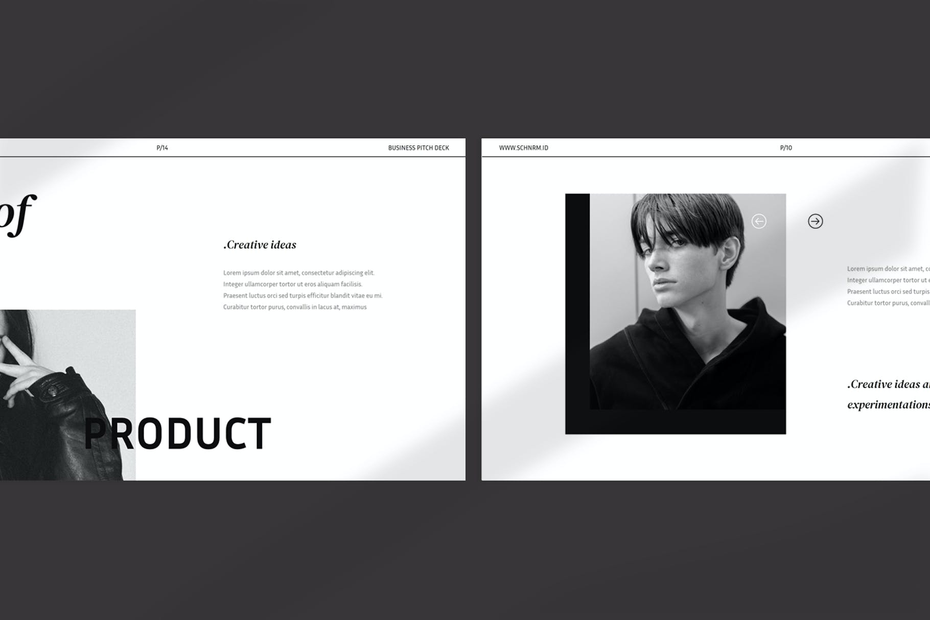 极简主义黑白时尚PPT模板（PPTX,KEY）