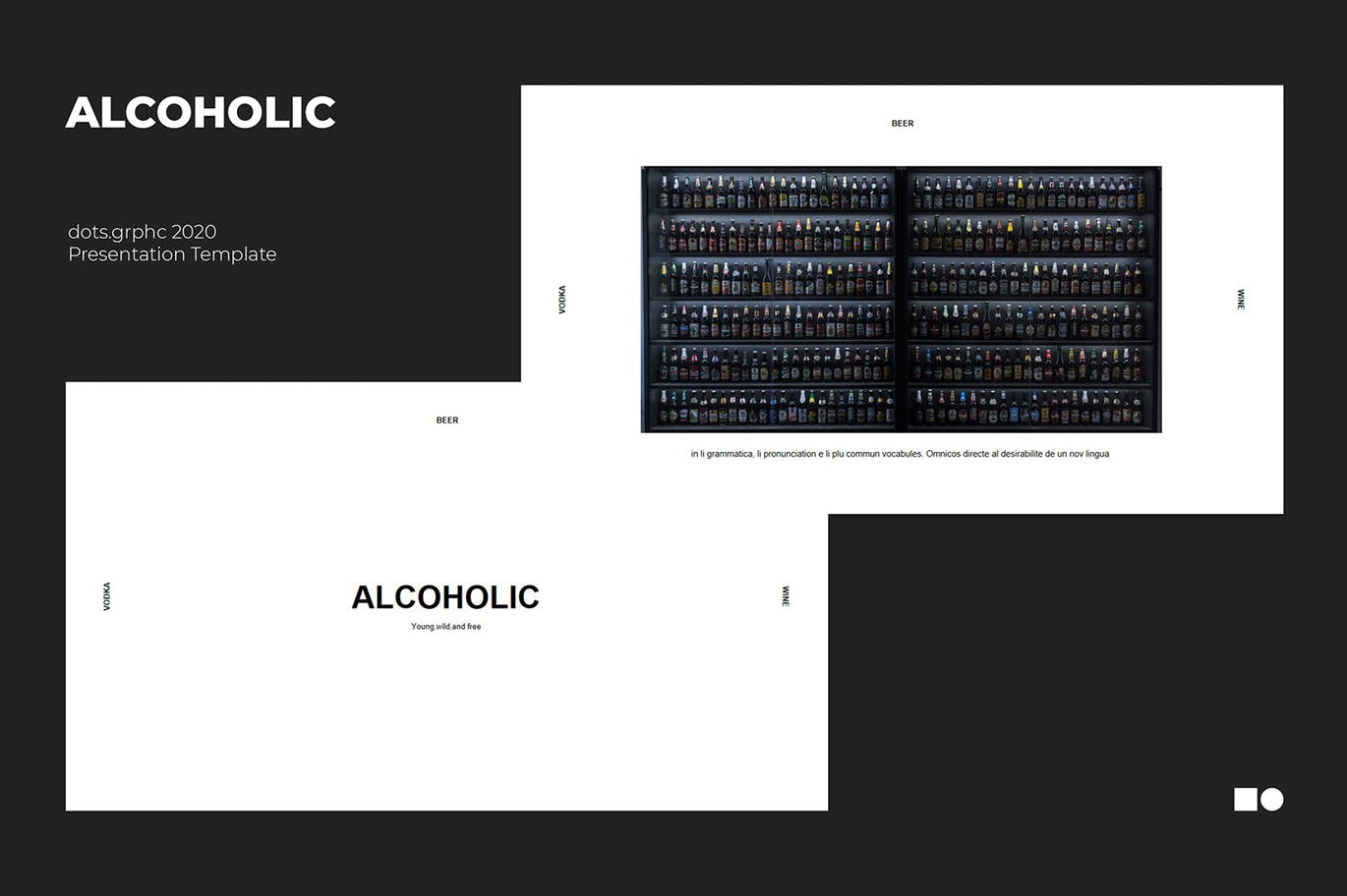 时尚高端酒品酒吧powerpoint幻灯片演示模板（pptx）