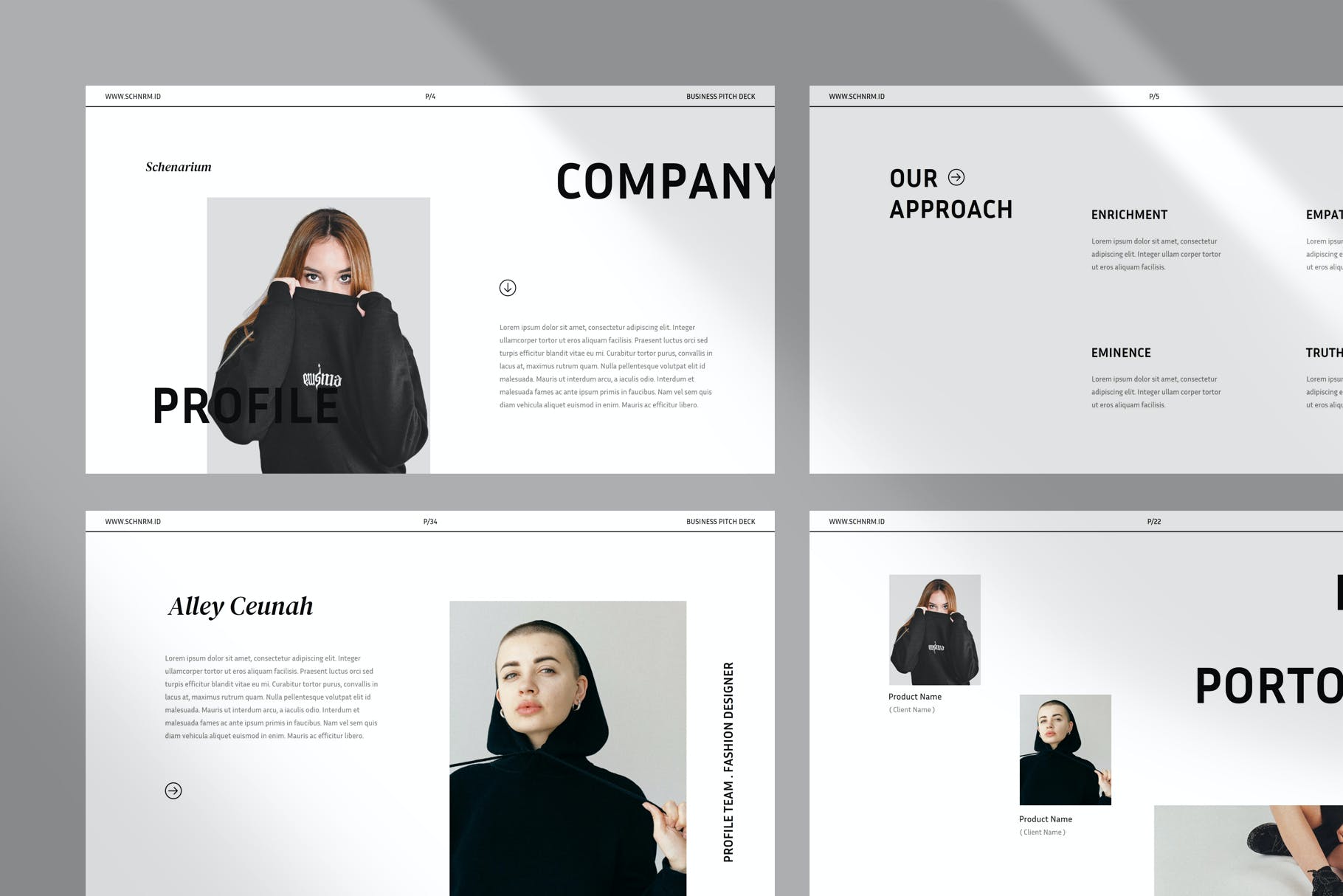 极简主义黑白时尚PPT模板（PPTX,KEY）