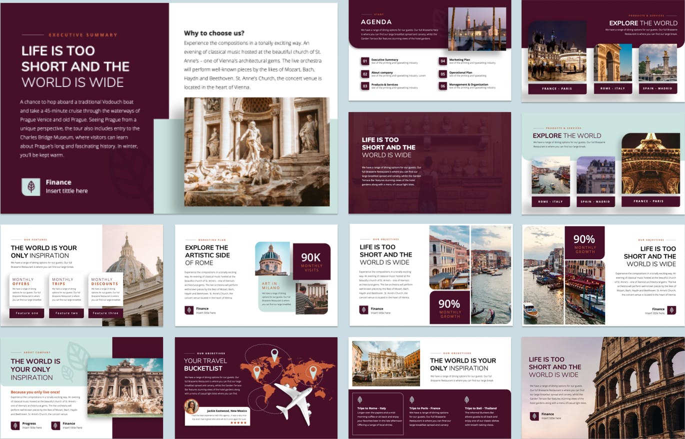 创意旅行排版的PPT模板（PPTX）