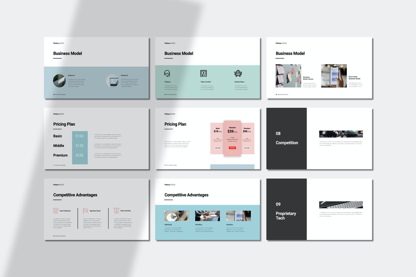 清新时尚高端简约配色的高品质powerpoint幻灯片演示模板（pptx、key）