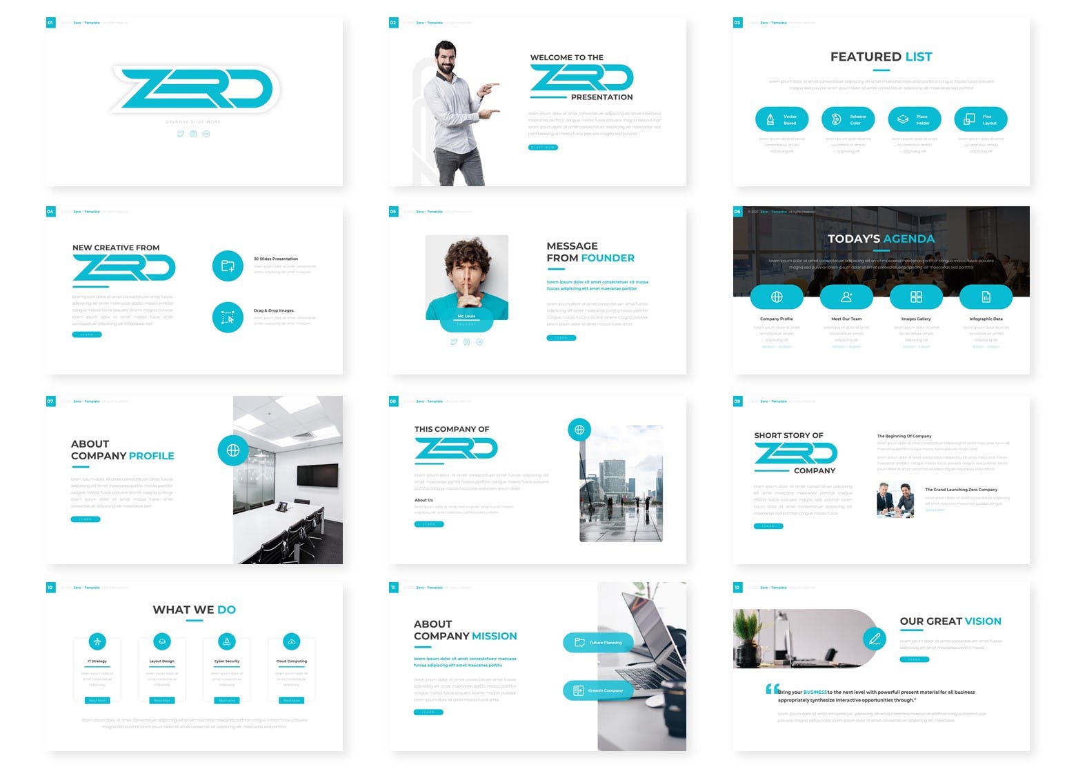 现代创意多浅色用途PPT模板下载(pptx)