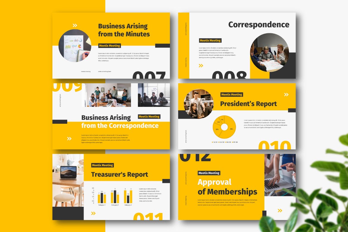 时尚高端醒目的月度会议提案提报powerpoint幻灯片演示模板（pptx）