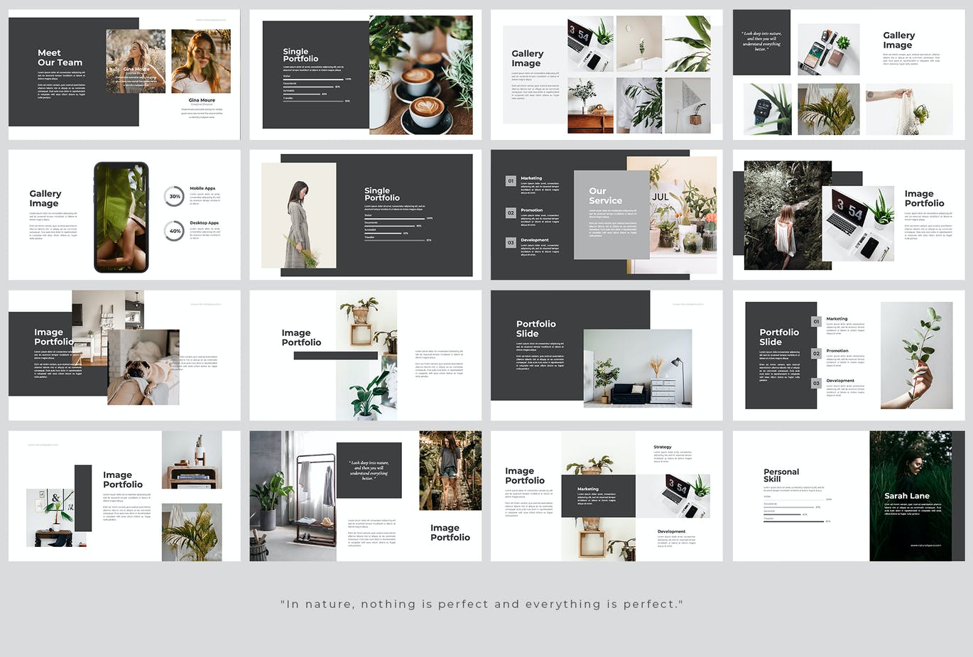 时尚高端简约清新优雅的高品质自然powerpoint幻灯片演示模板（pptx）