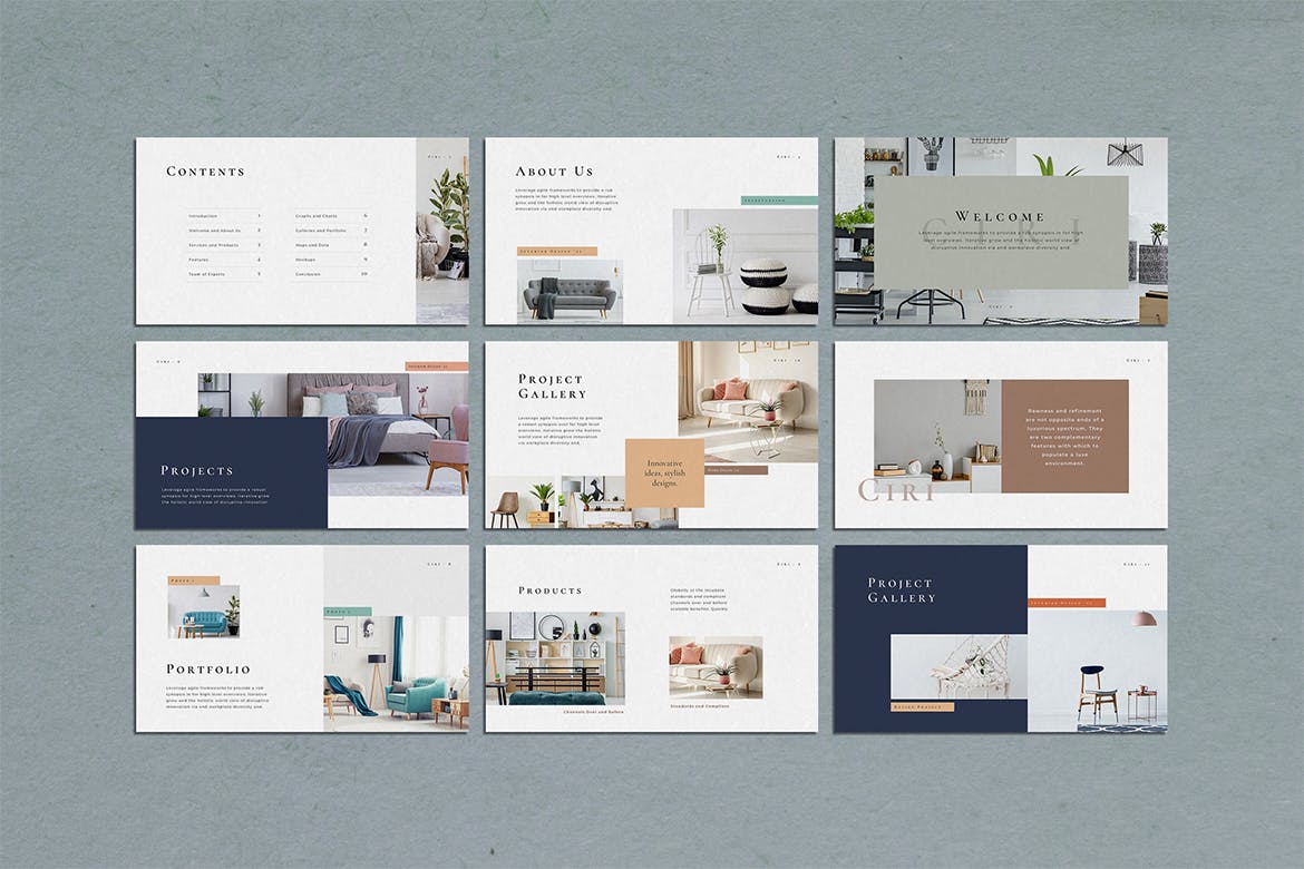 时尚高端简约清新多用途的高品质powerpoint幻灯片演示模板（pptx）