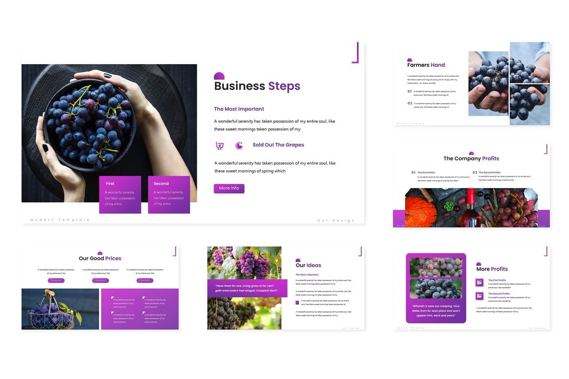 紫色时尚风格简约PPT模板（PPTX）