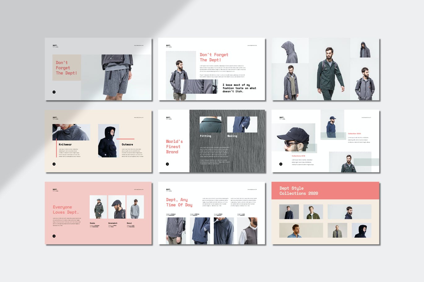 优雅时尚高端清新简约Google Slide谷歌幻灯演示模板（pptx）