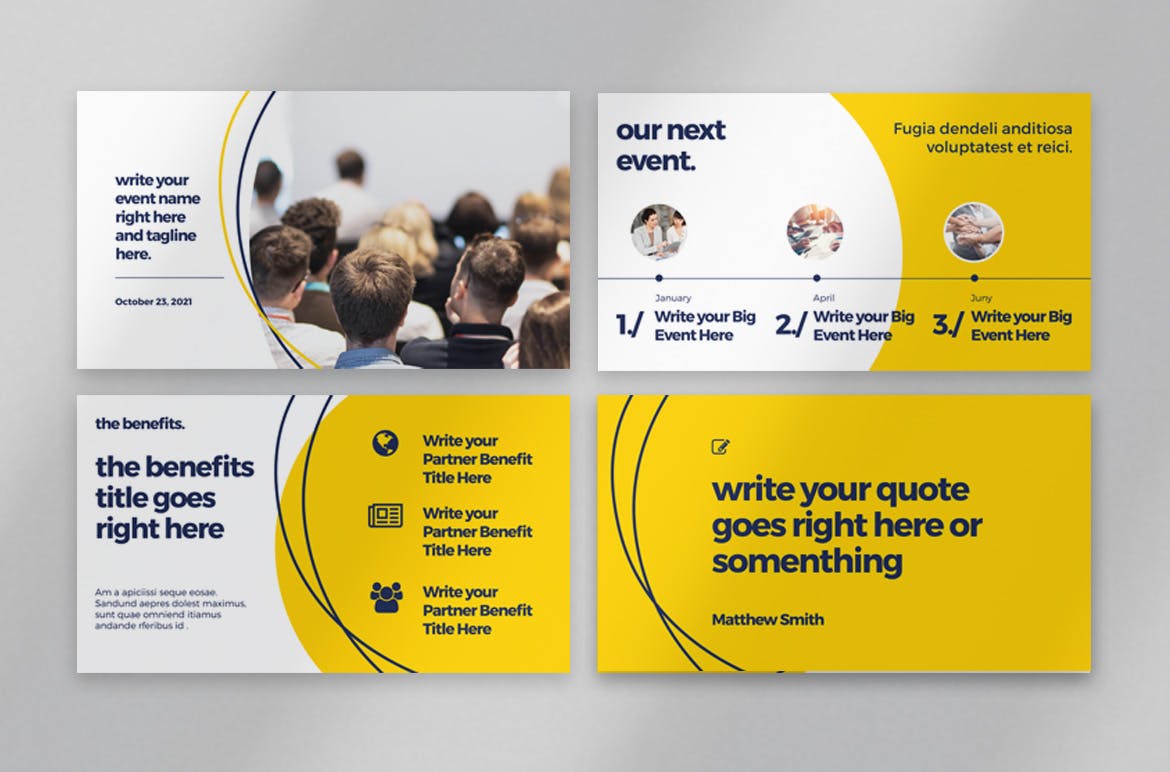 高品质的时尚高端简约黑色黄色搭配配色多用途学术报告模板(indd)