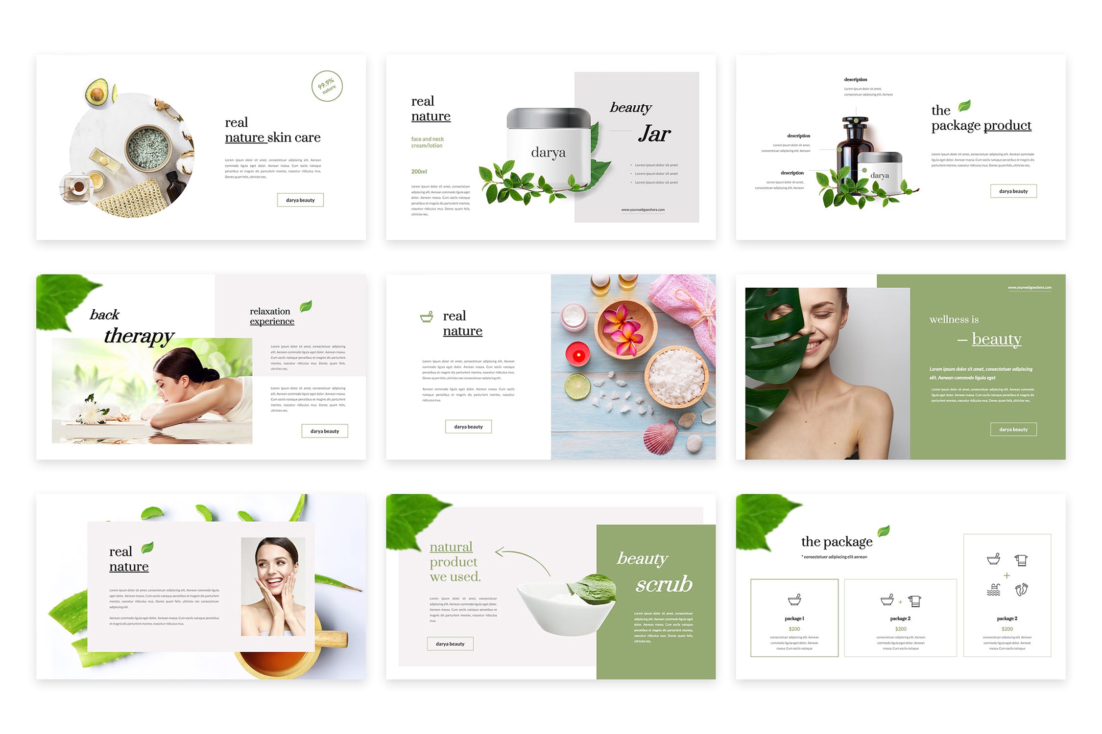 美容SPA相关的PPT模板下载（PPTX）