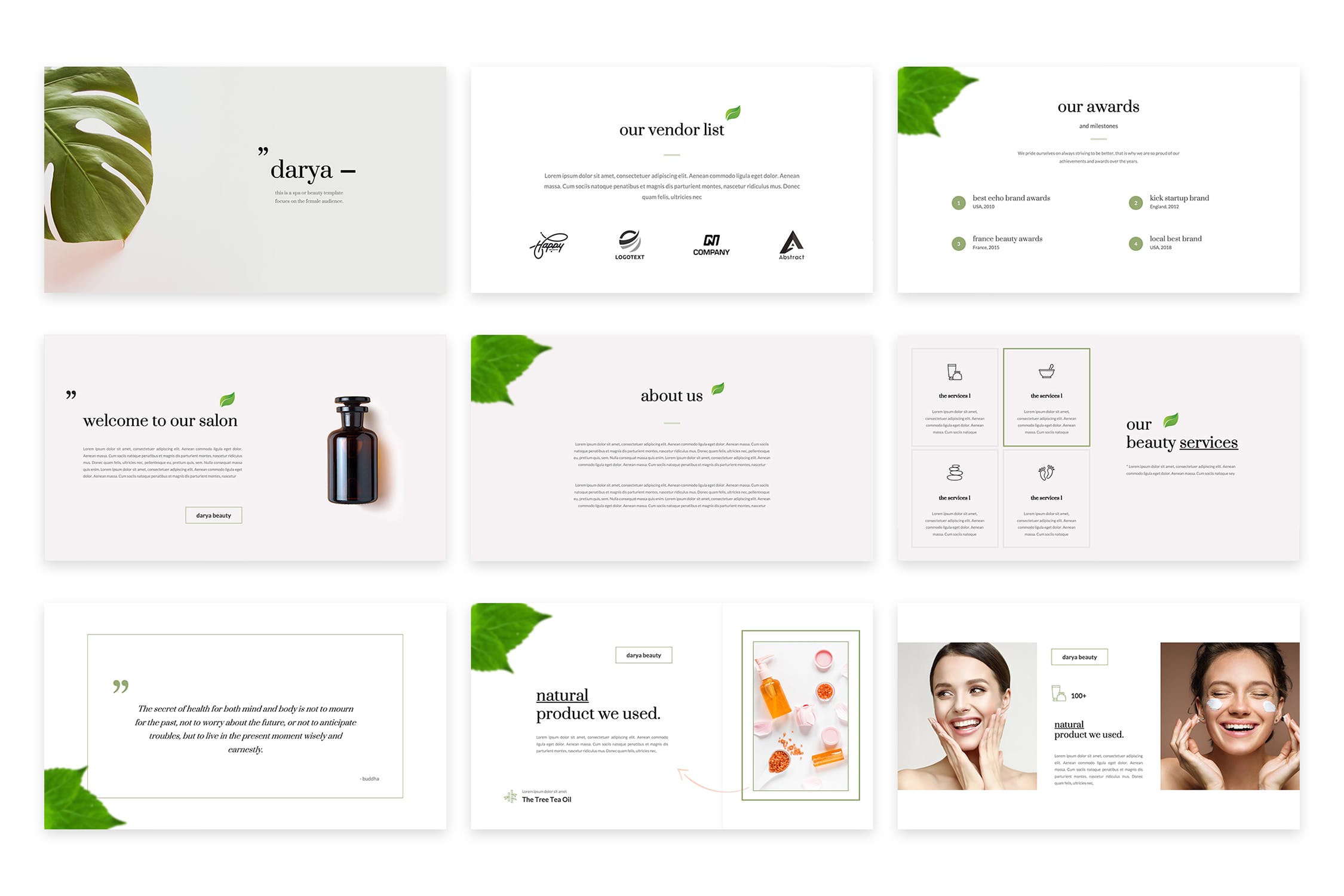 美容SPA相关的PPT模板下载（PPTX）