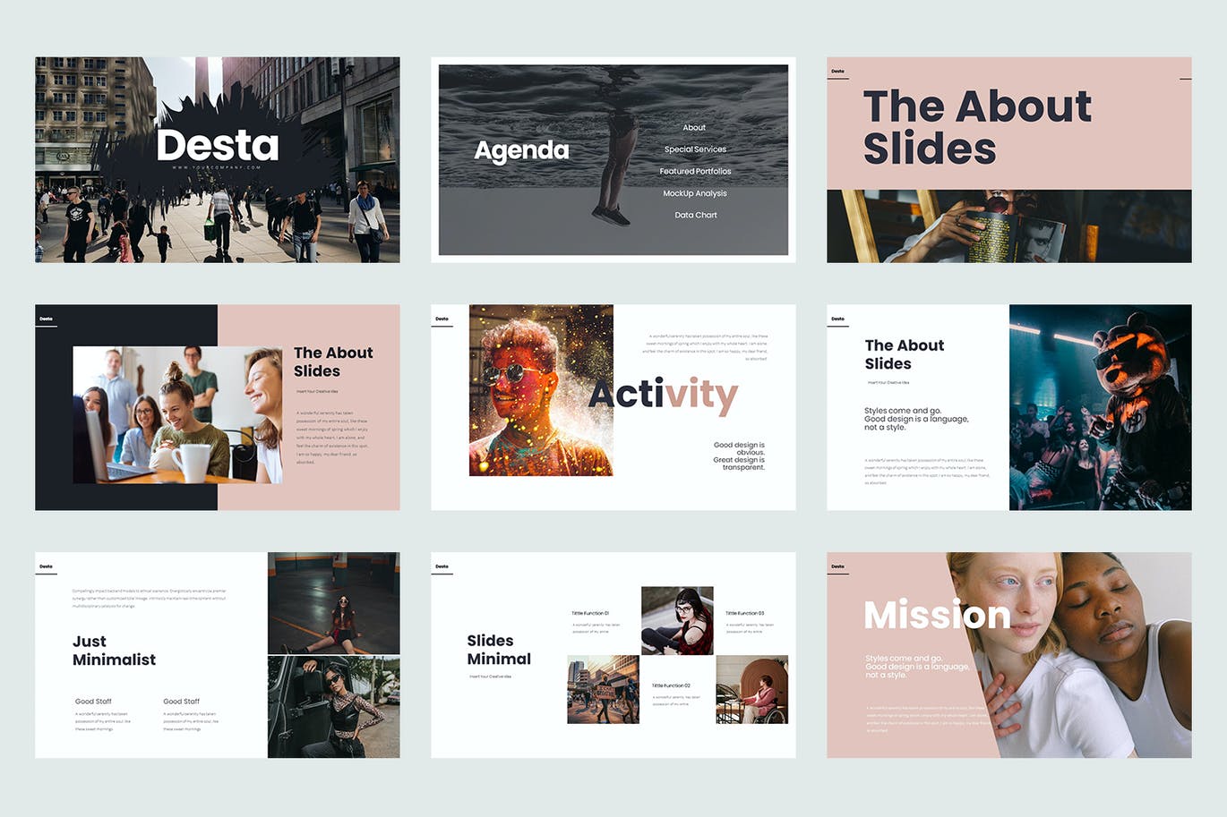 时尚高端专业的高品质powerpoint幻灯片演示模板（pptx）