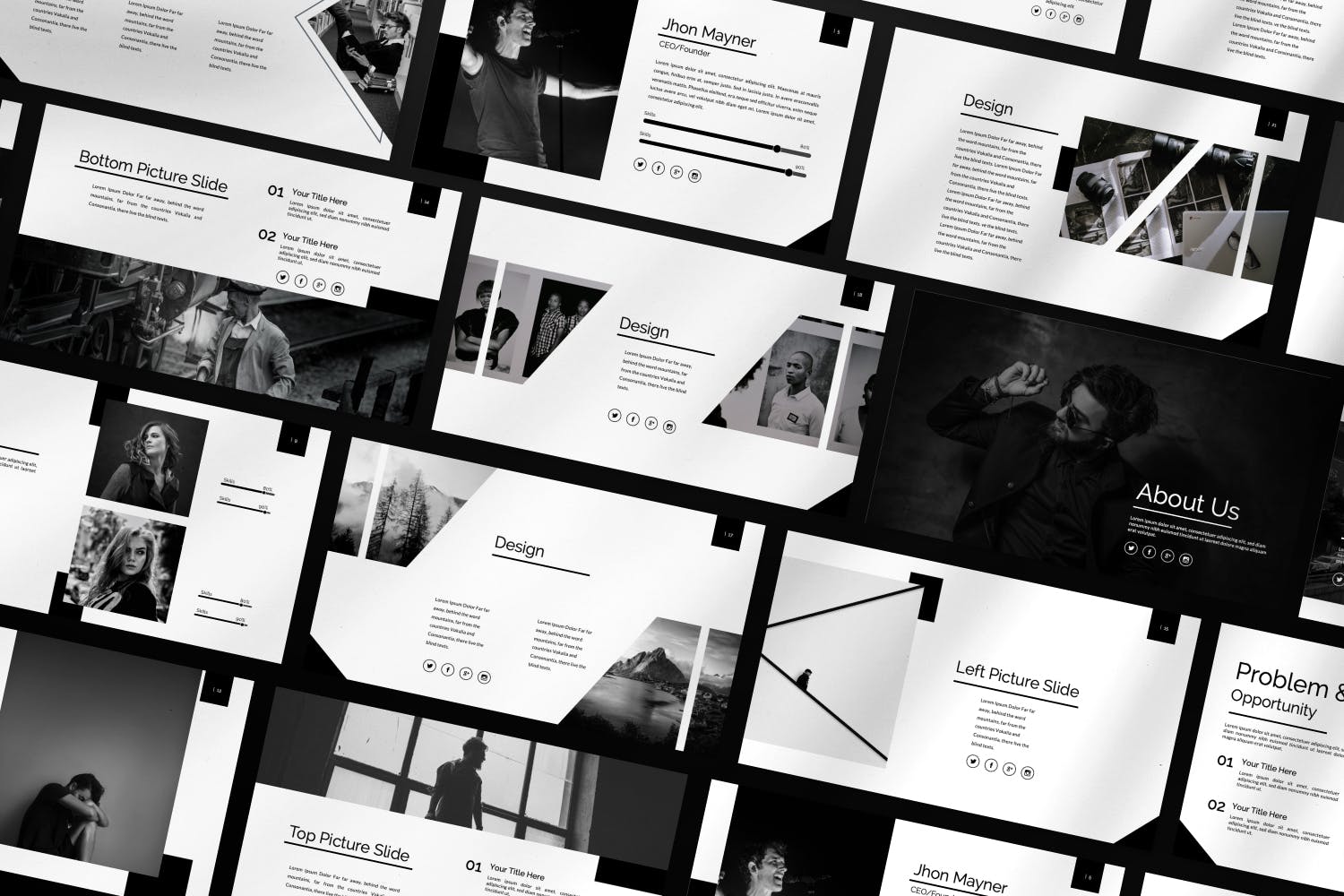 超现代和独特设计的PPT模板下载（PPTX）