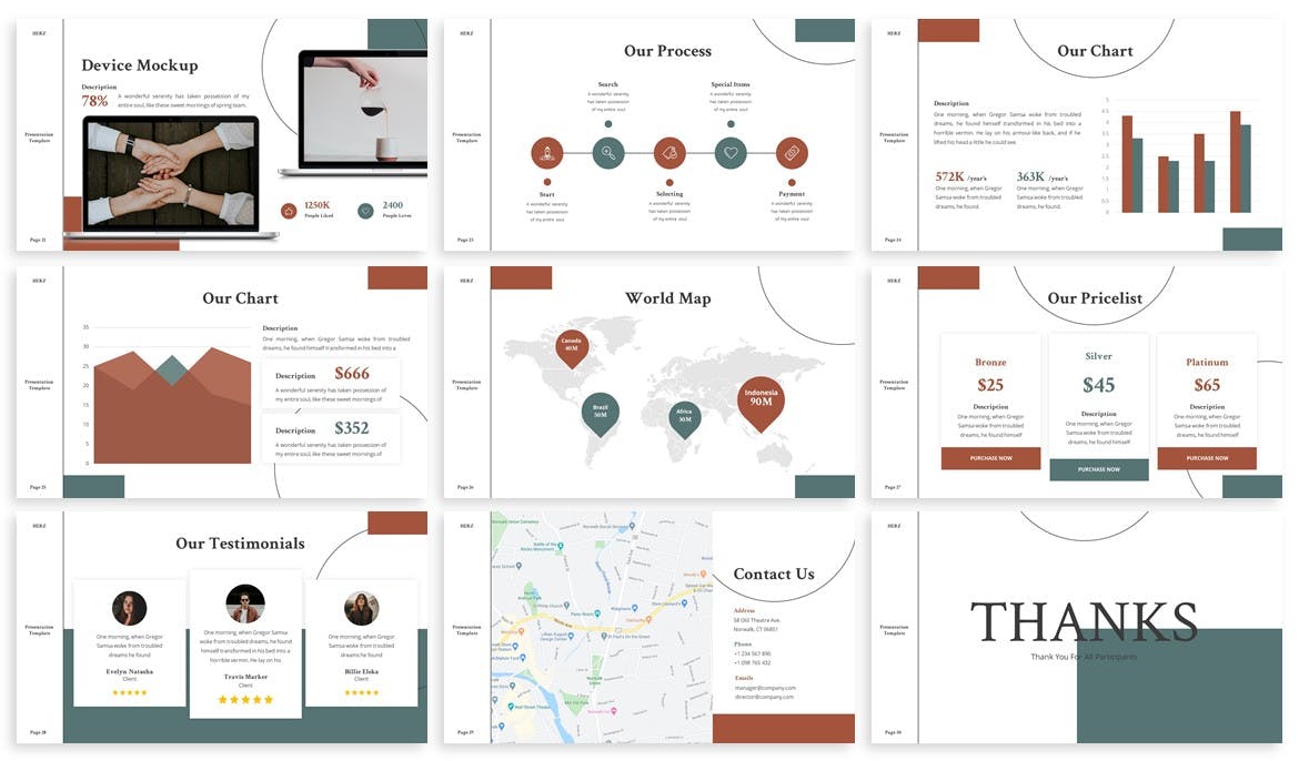 时尚高端优雅的多用途powerpoint幻灯片演示模板（pptx）