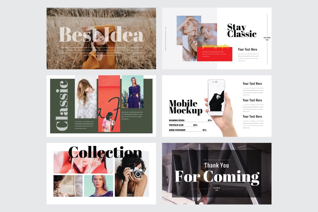 时尚高端优雅简约清新好用的高品质powerpoint幻灯片演示模板(pptx)