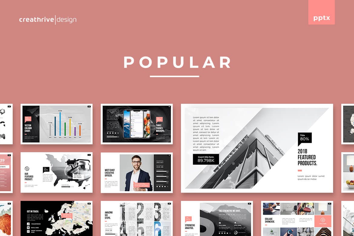 带有SWOT分析的高品质powerpoint大数据幻灯片演示模板（pptx）