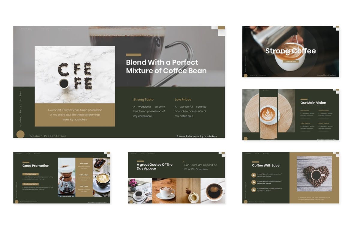 咖啡主题的PPT模板下载（PPTX）