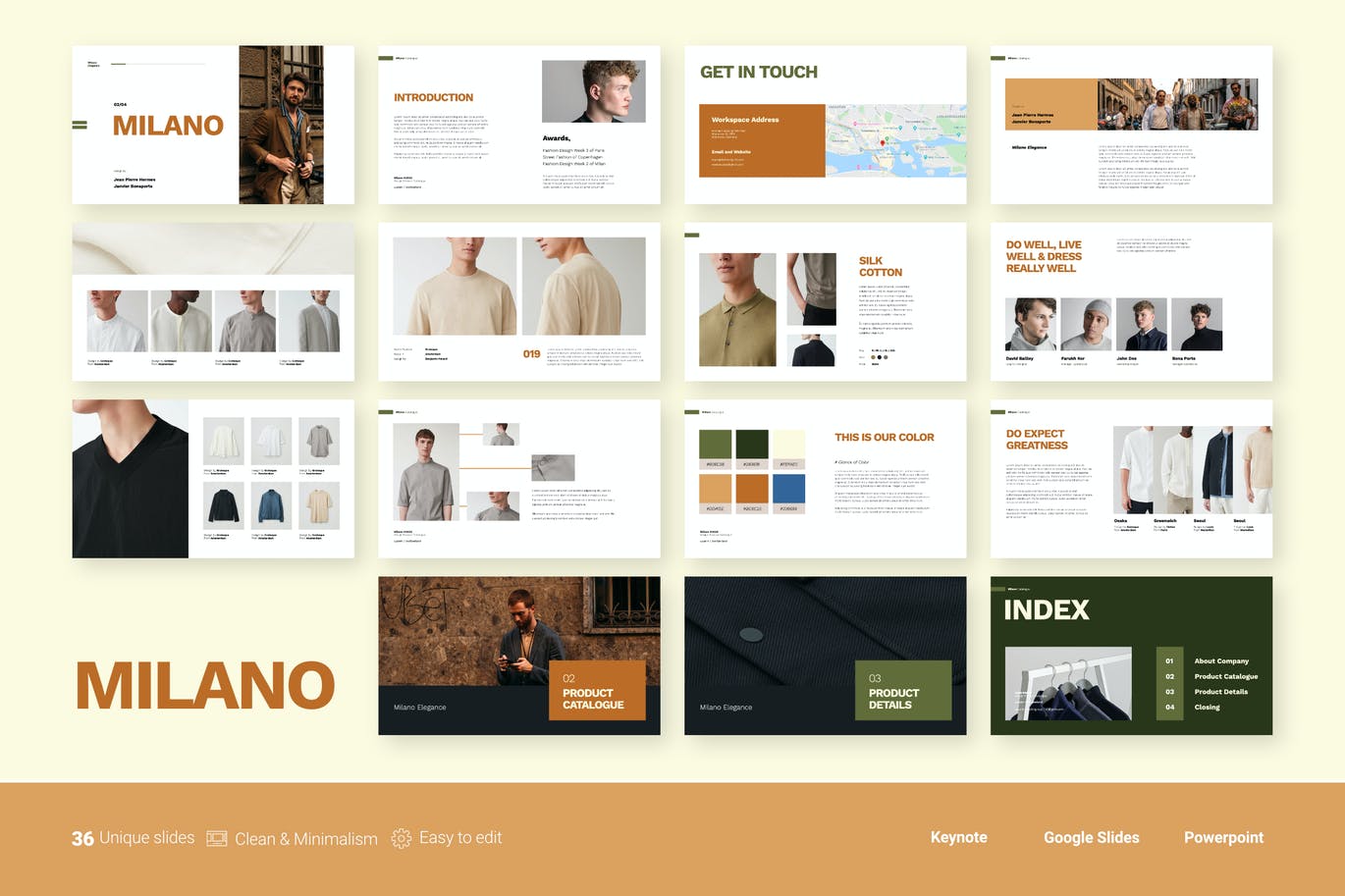 简约优雅时尚清新多用途的高品质powerpoint幻灯片演示模板（pptx&keynote）