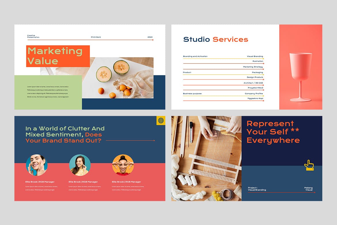 时尚高端简约专业的高品质多用途清新创意powerpoint幻灯片演示模板（pptx）